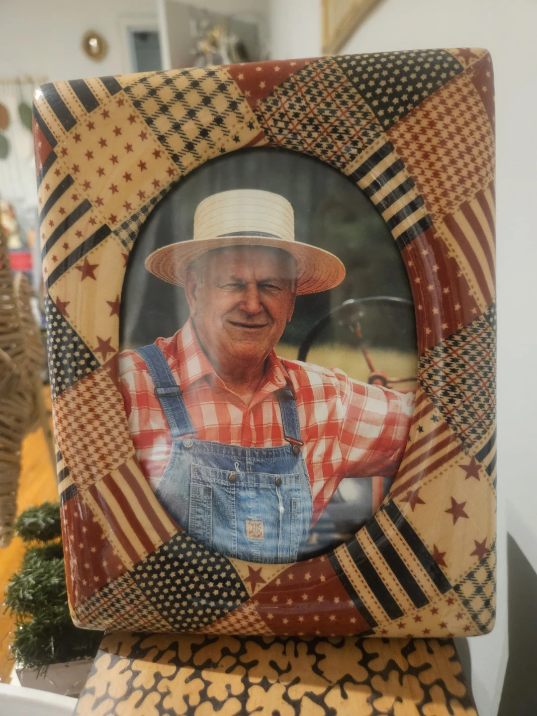 Patriotic Americana Patchwork Photo Frame