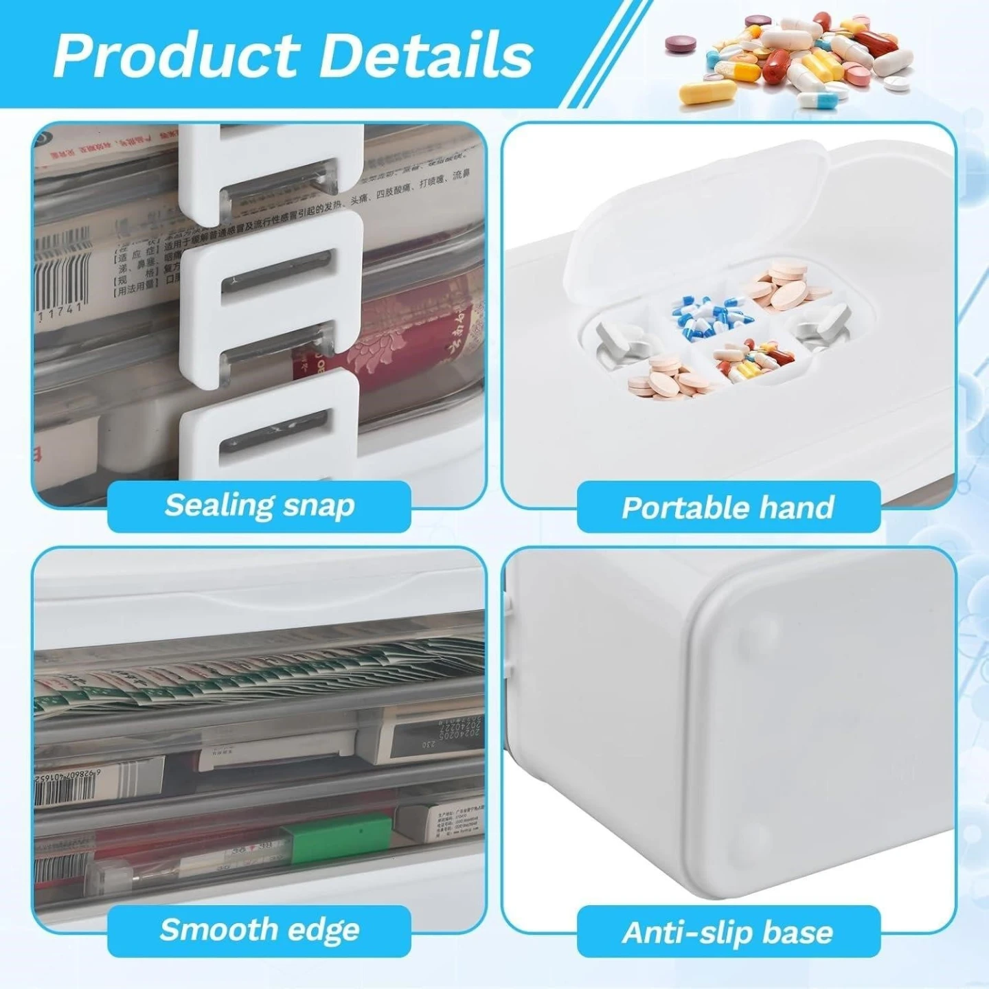 New-->Neat Storage Medical Kit Pill Organizer Box - photo 2