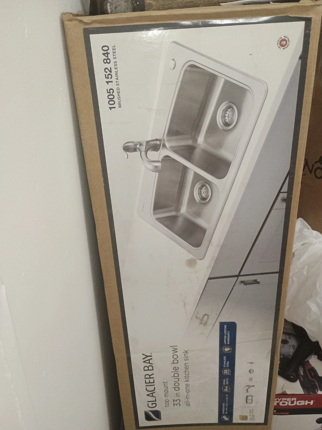 Glacier Bay 33-inch Double Bowl Kitchen Sink
