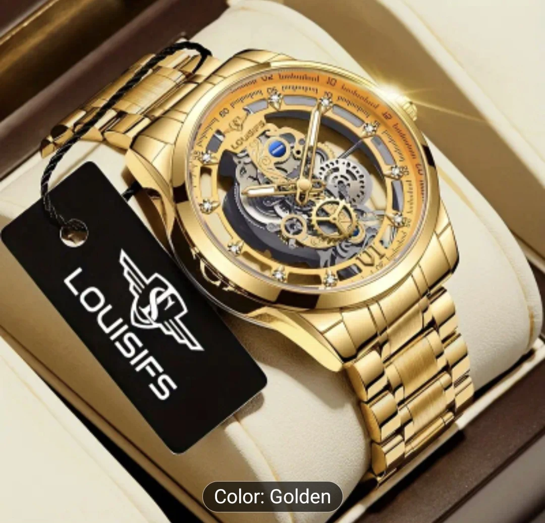 LOUISIFS Automatic Skeleton Watch - Gold