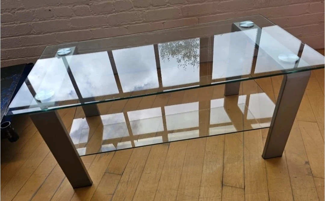 Glass and Metal Coffee Table - photo 3