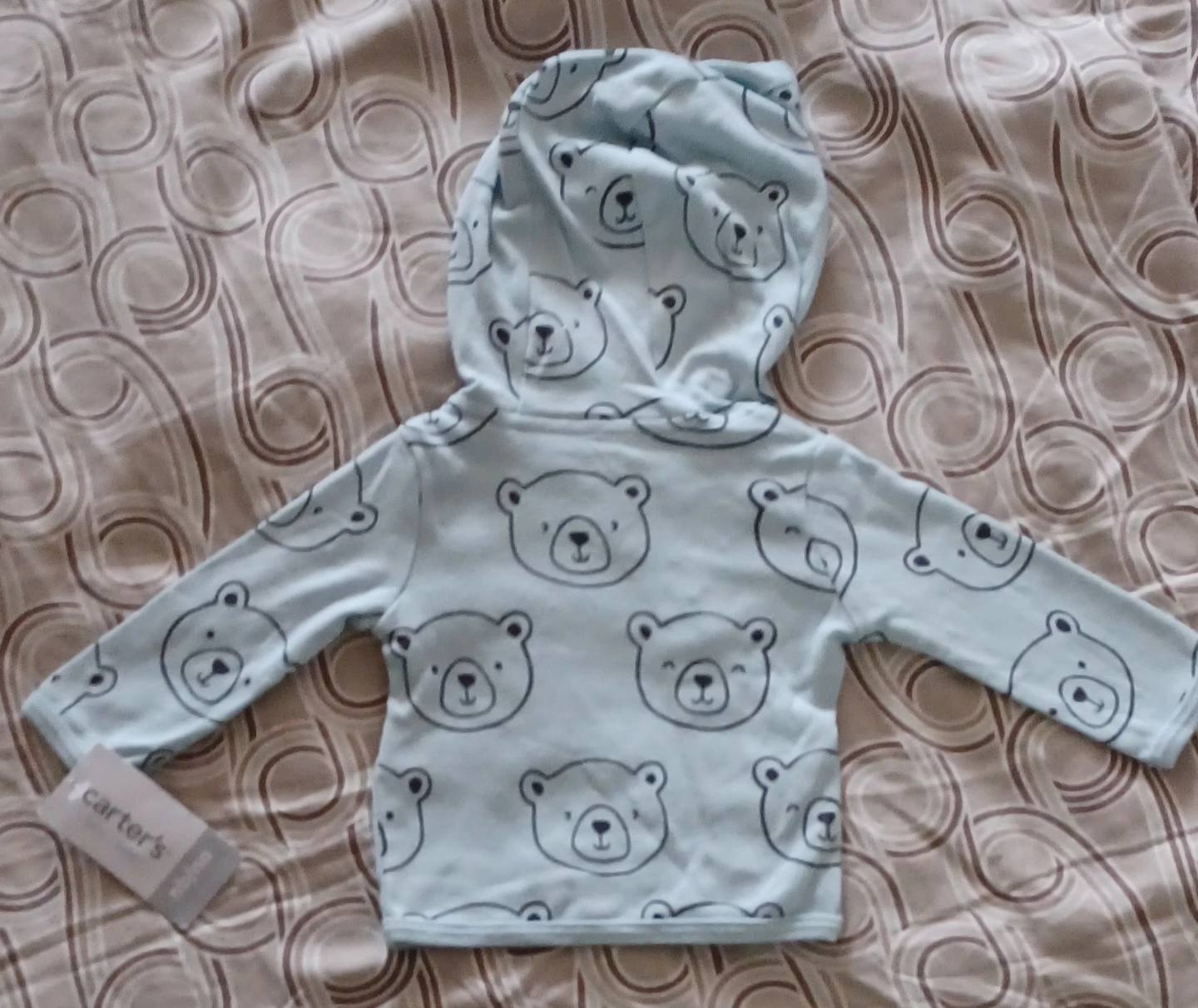 Carter's Baby Hoodie Light Blue Teddy Bear Print NB/NN - photo 4