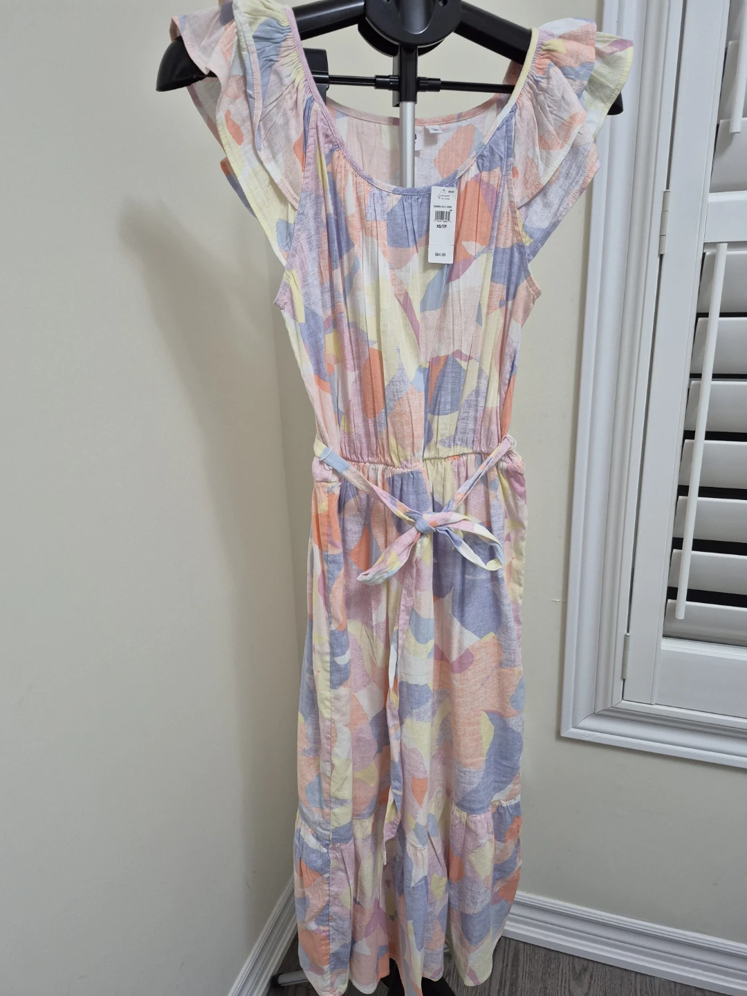 Gap Women's XS/TP Abstract Print Maxi Dress with Tie Waist