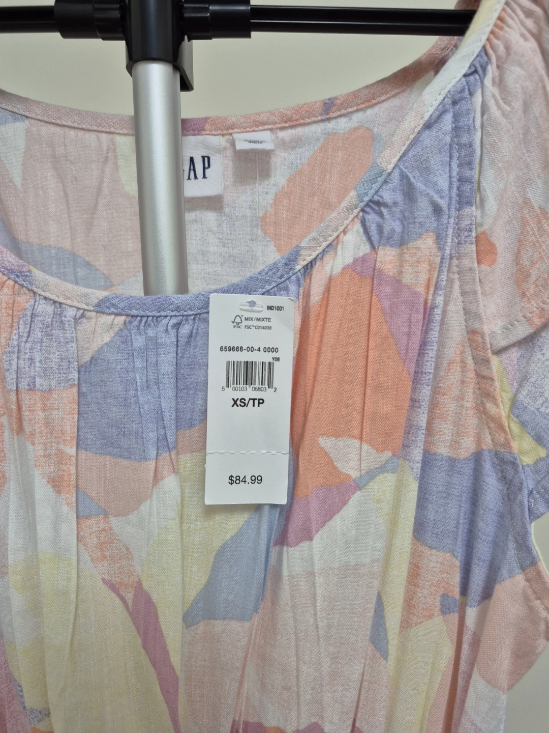 Gap Women's XS/TP Abstract Print Maxi Dress with Tie Waist - photo 5