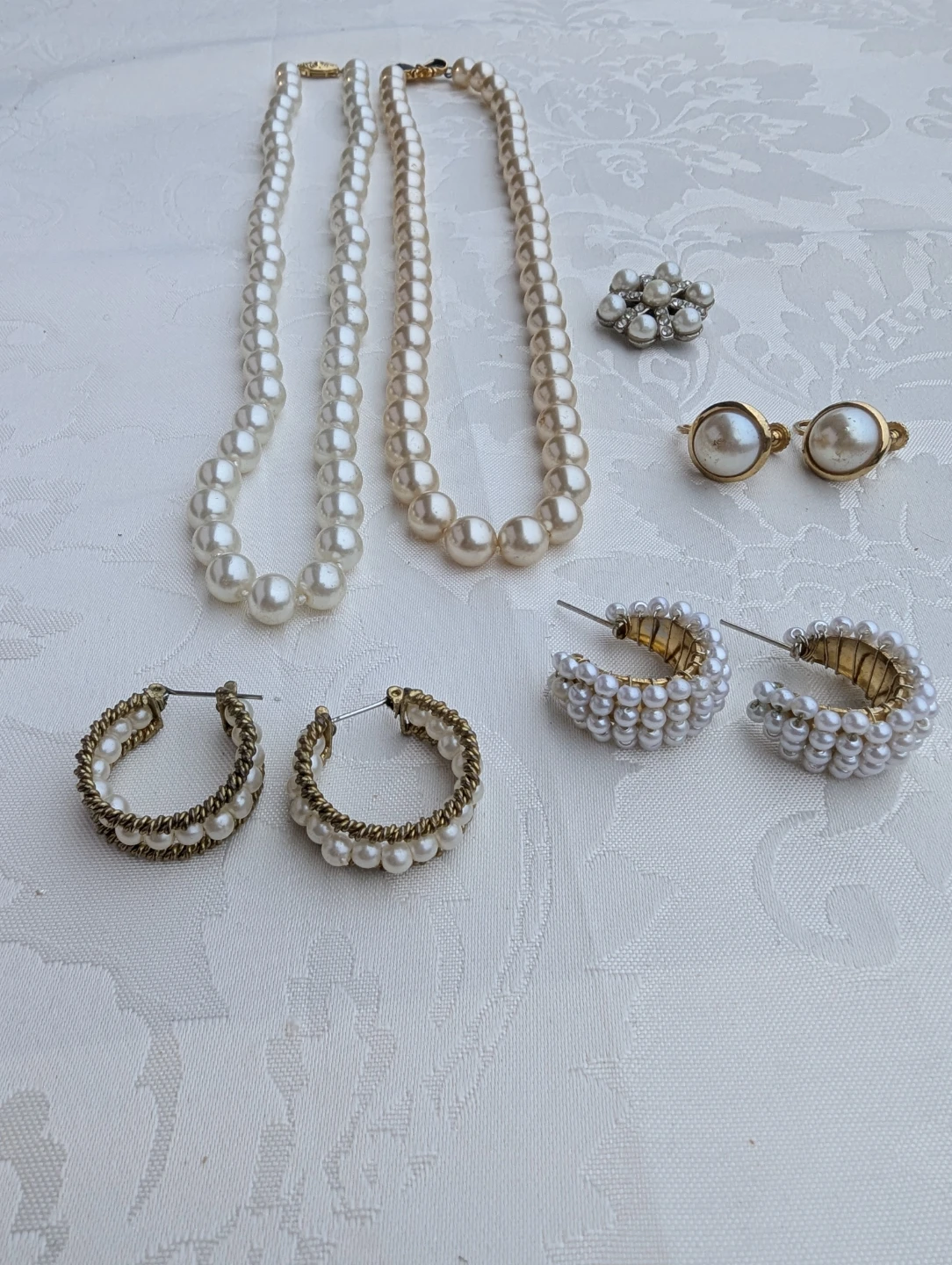 Faux Pearl and Gold-Tone Jewelry Set