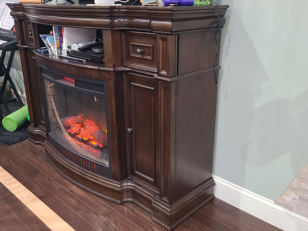Dark Brown Electric Fireplace Entertainment Center - photo 5