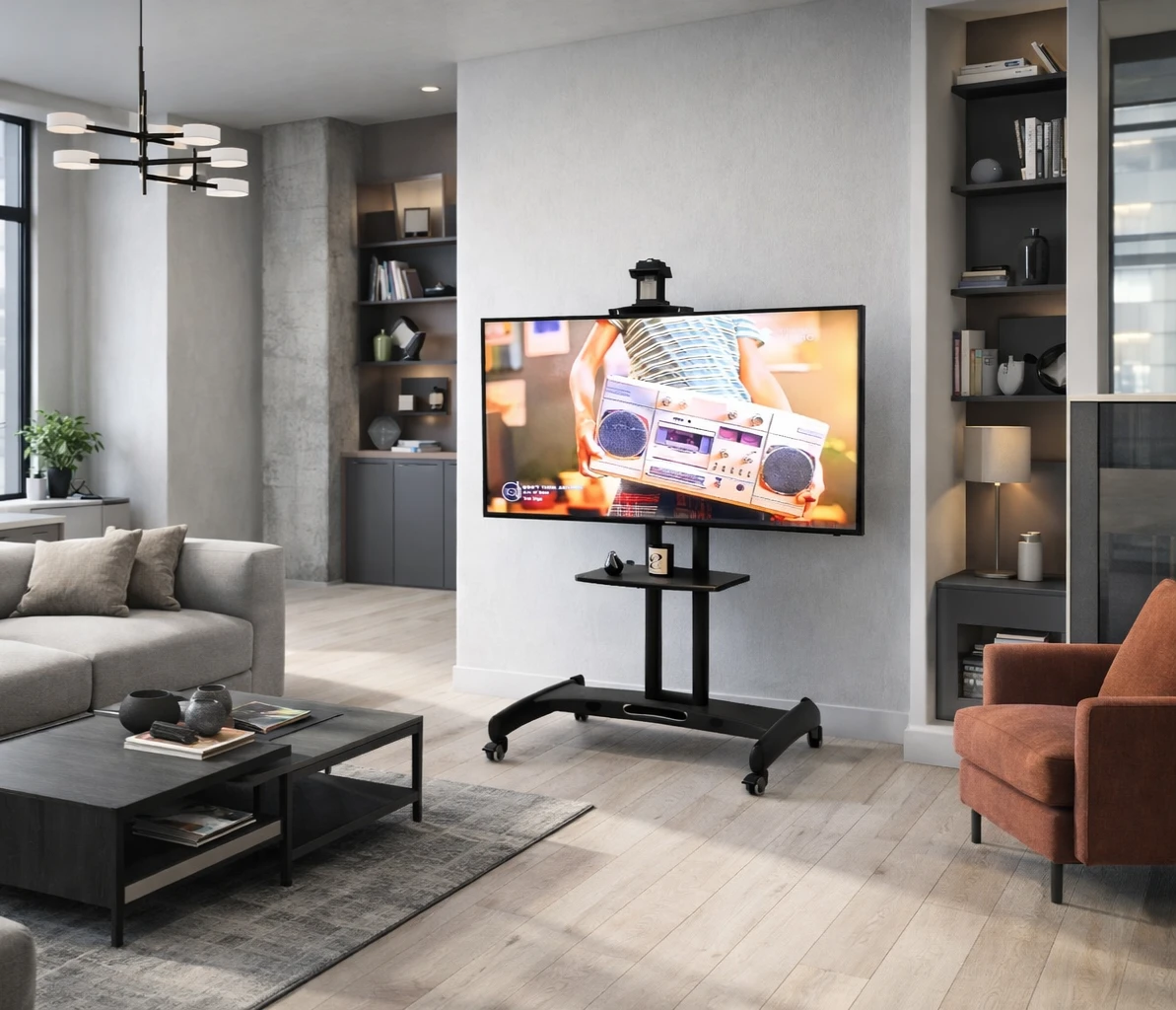 SAMSUNG 43-INCH TV + Rolling TV Stand Cart with Mount - photo 2
