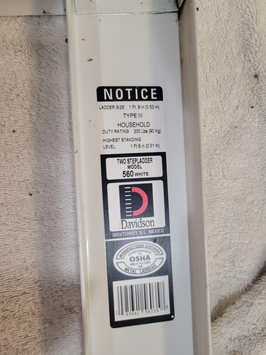 Davidson 560 White Two Stepladder - photo 4