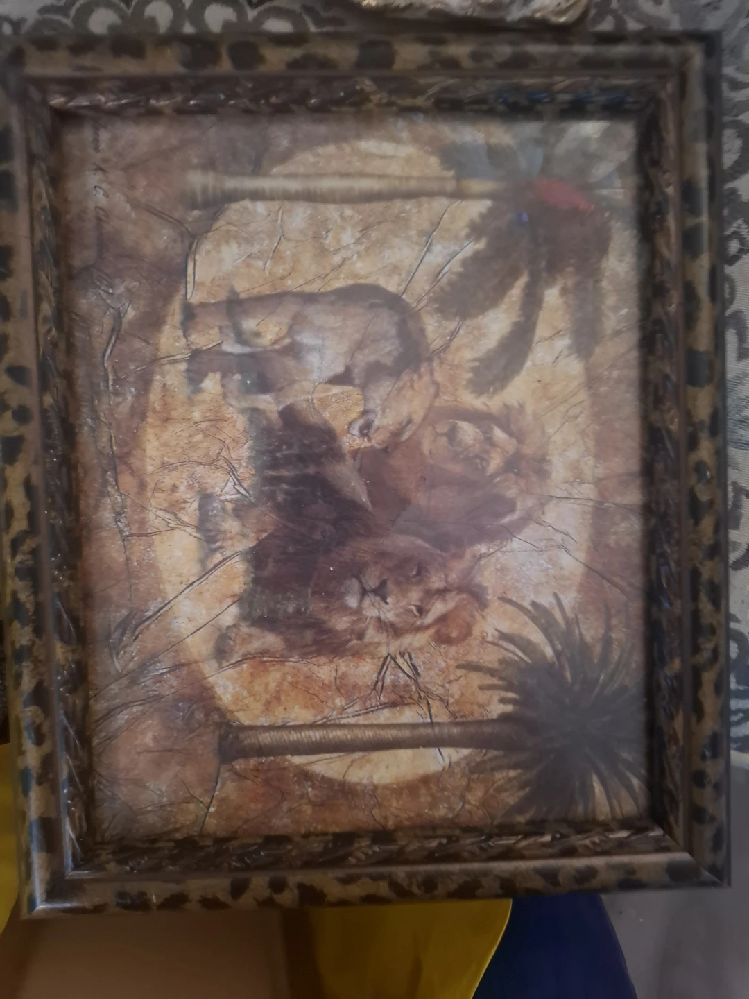 Framed Art Print Set of 3 Leopard and Lion Designs - photo 2