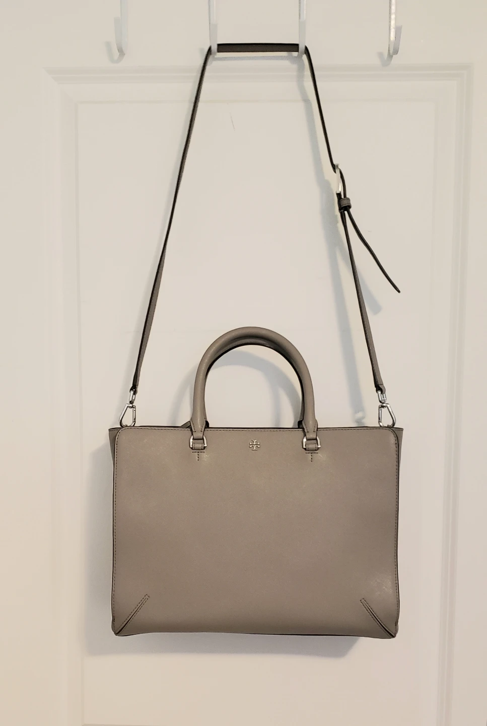 Tory Burch Grey Leather Tote Bag