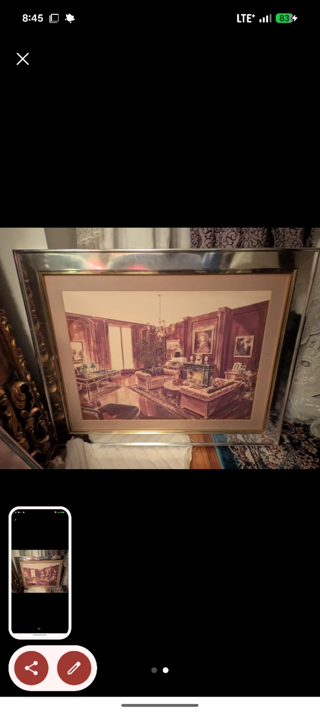 Framed Art Print of a Living Room