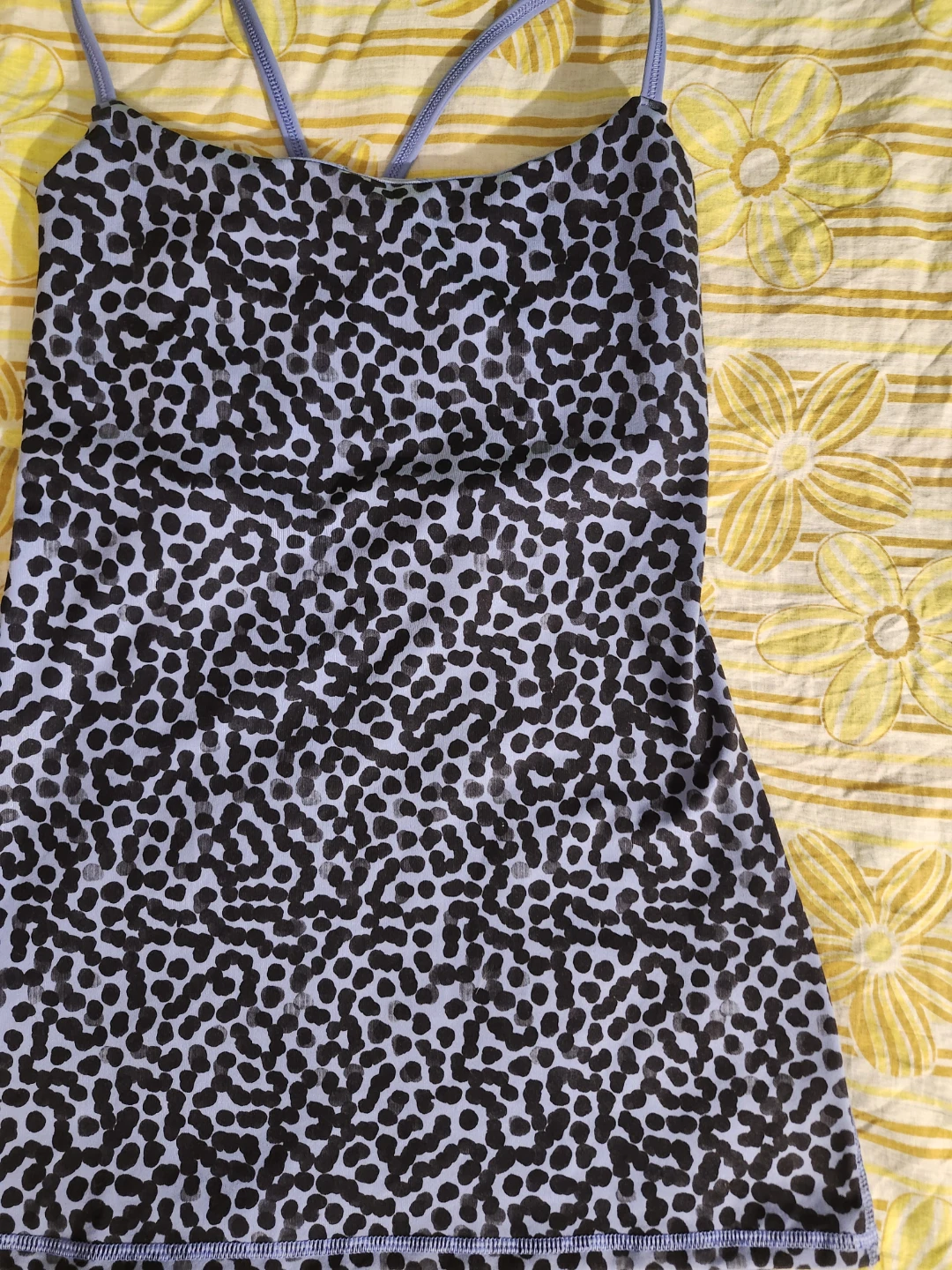 purple and black polkadot lululemon tank top - photo 3