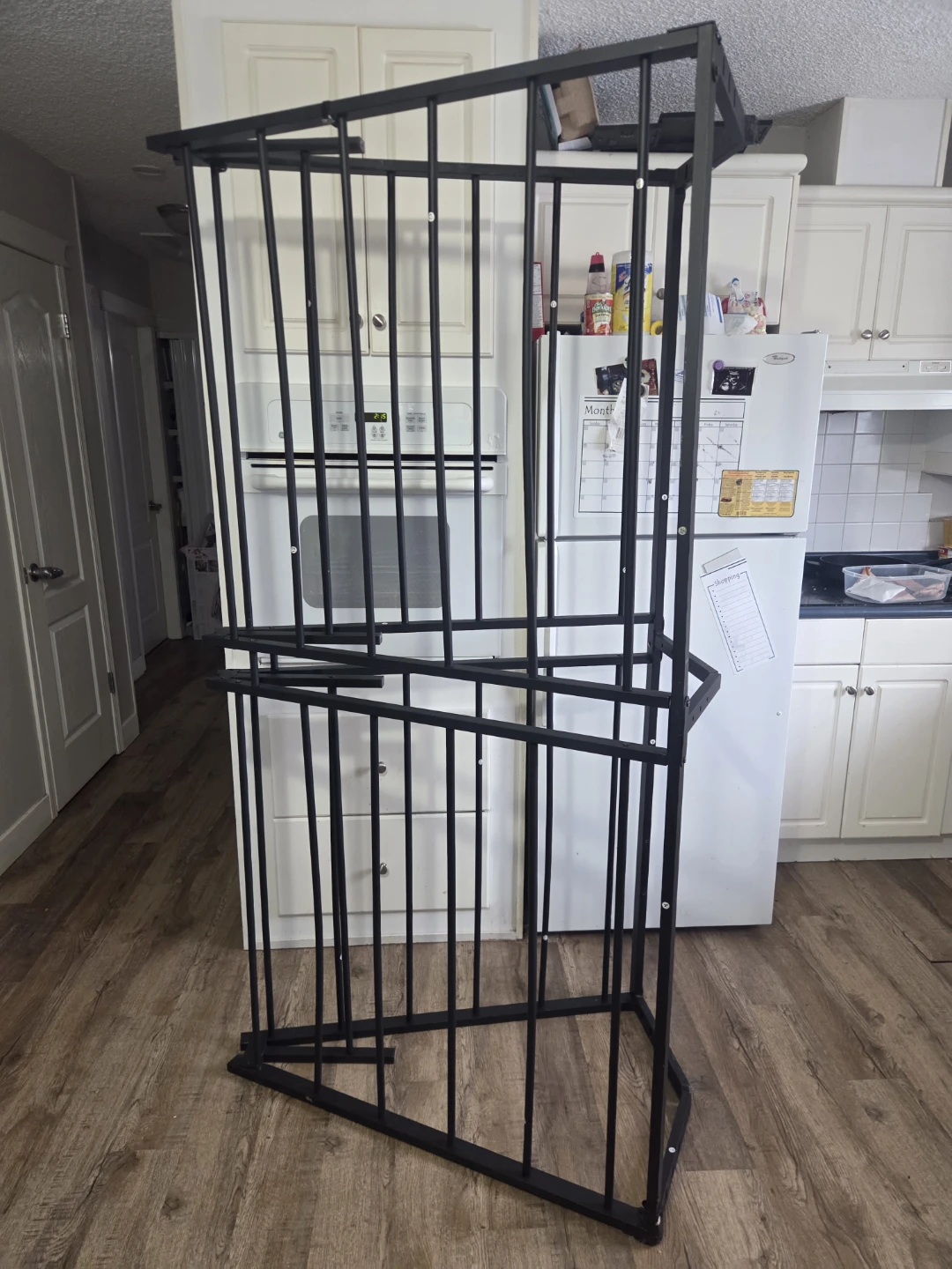 King-size metal bed frame.