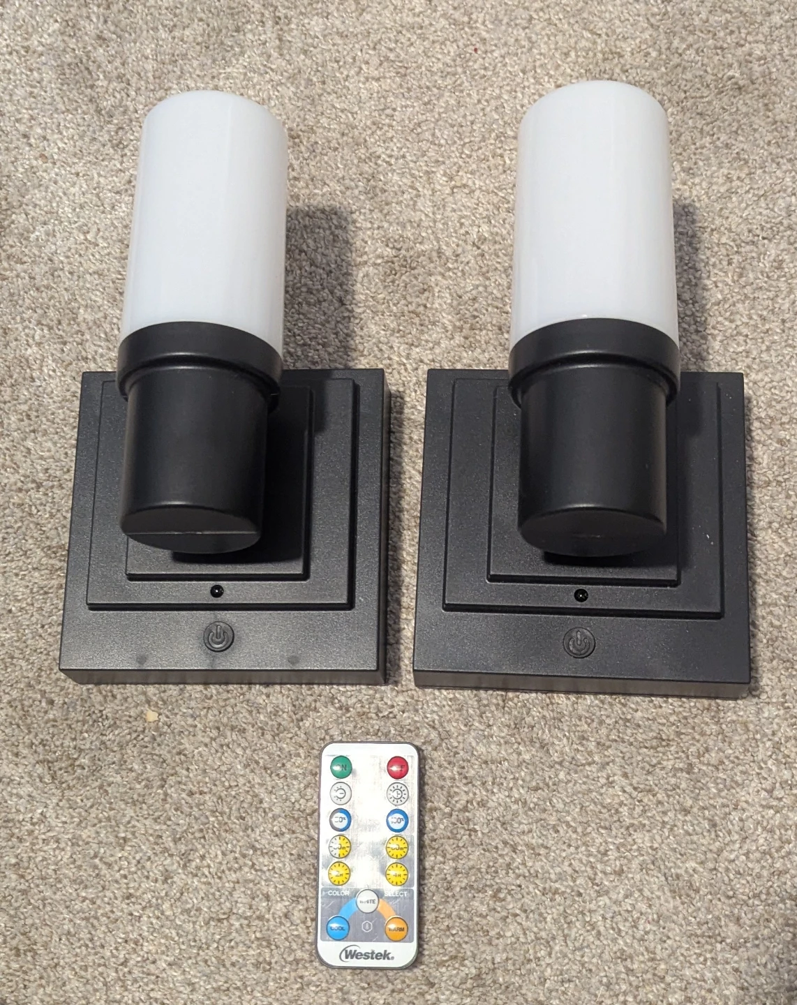 Westek Battery Operated Wall Sconce Lights with Remote - 2 Pack