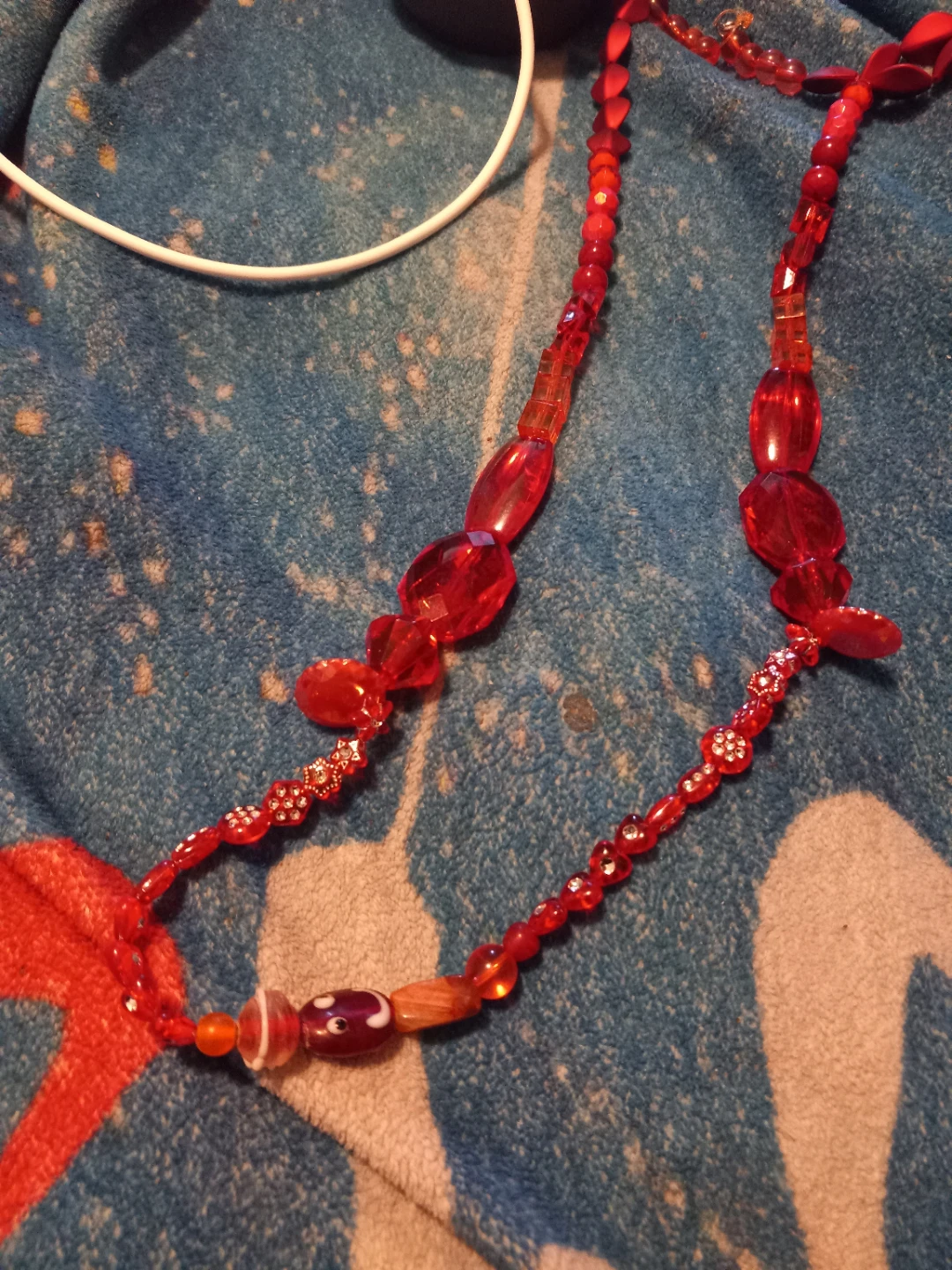 Red Beaded Necklace and Bracelet Set - photo 4