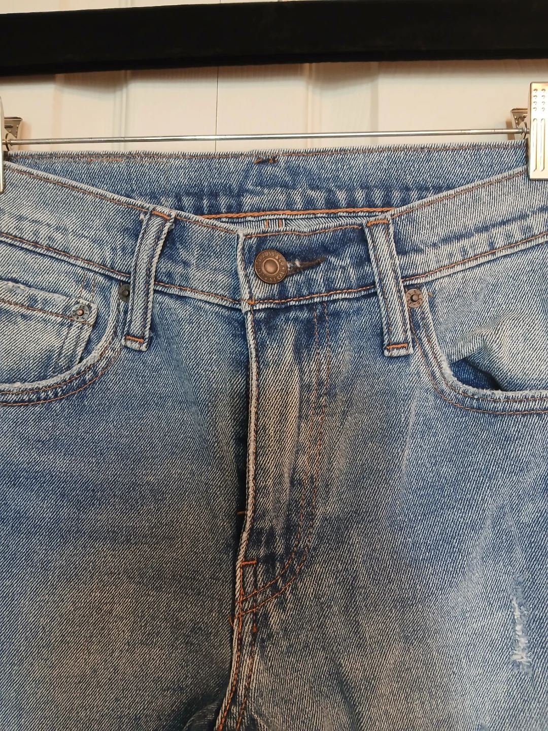 LEVI'S men's light blue cotton distressed jeans, size W26 L32 - photo 3