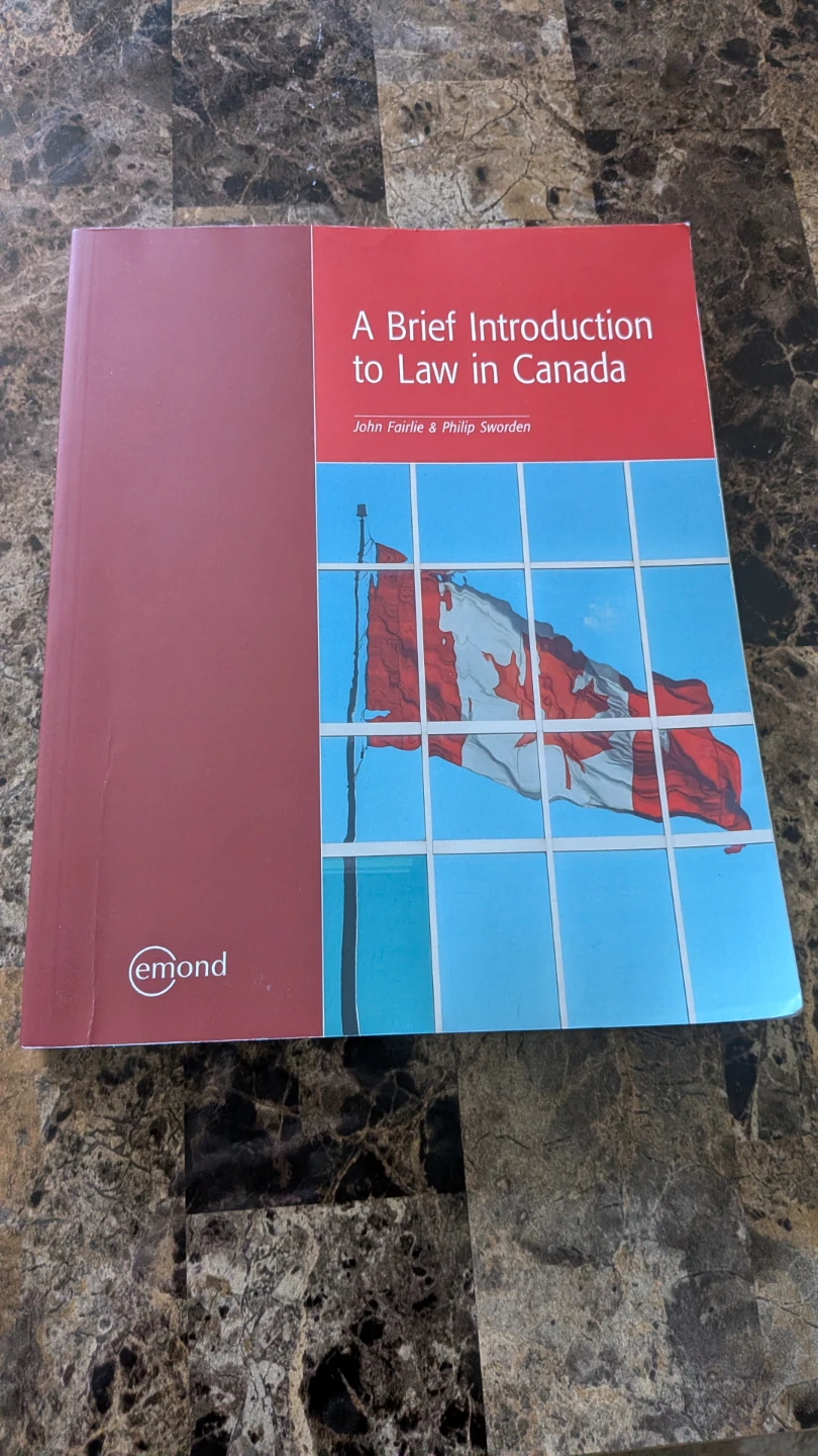 A Brief Introduction to Law in Canada Textbook