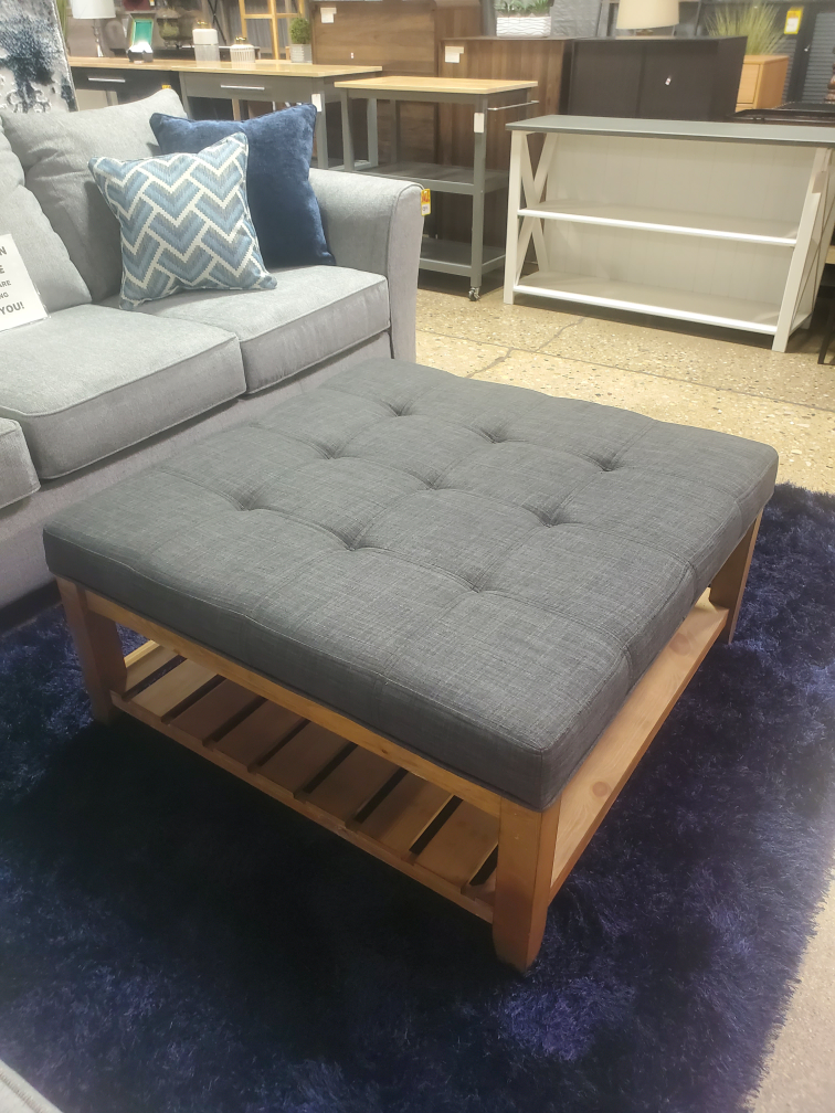 Tufted Square Ottoman Coffee Table with Storage Shelf - photo 2