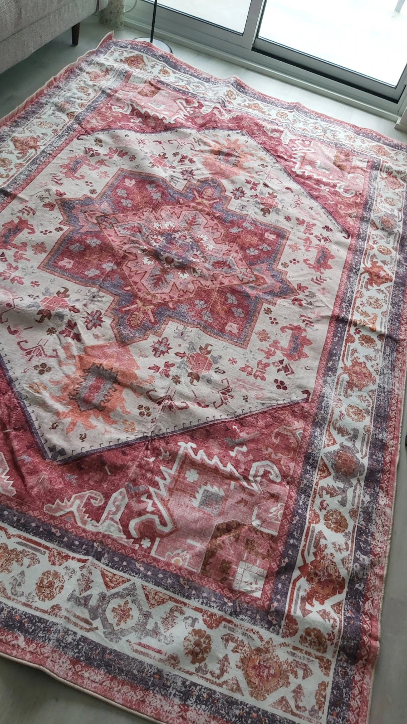 Area Rug 9x6 Floral Print (Red and orange) 🌱