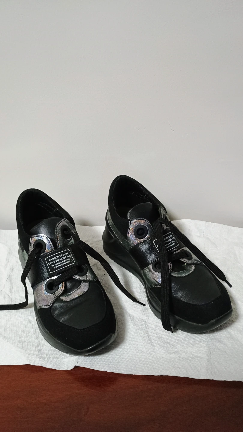 Black fashion sneakers size 37 - photo 3