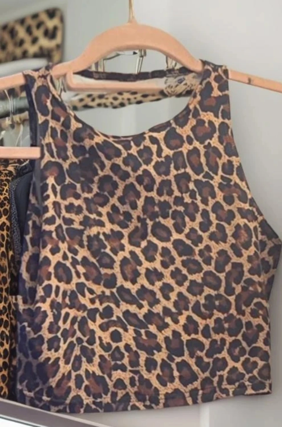 Leopard Print Crop Tank Top - photo 2