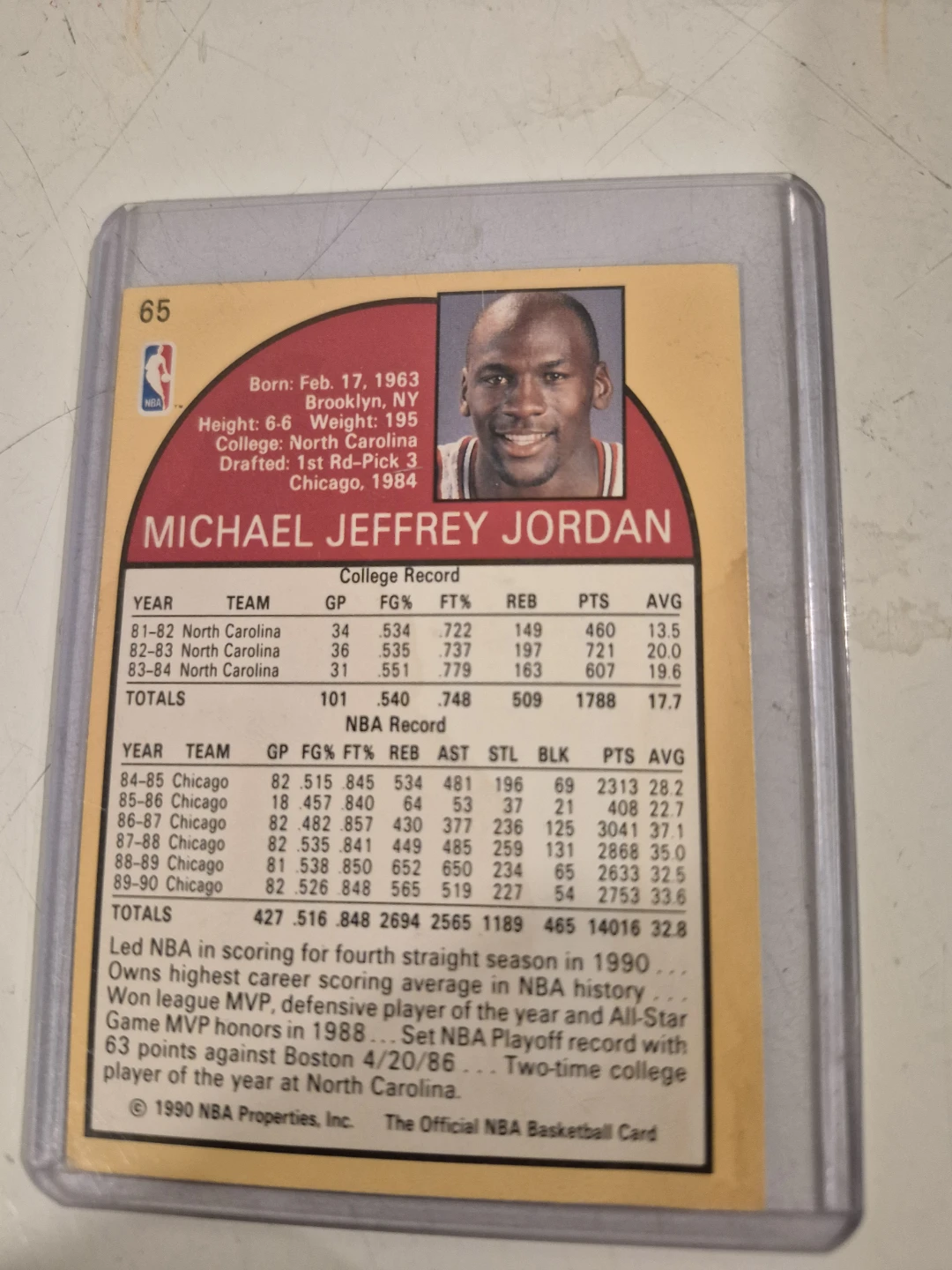 Michael Jordan 1990 NBA Hoops Card - photo 3