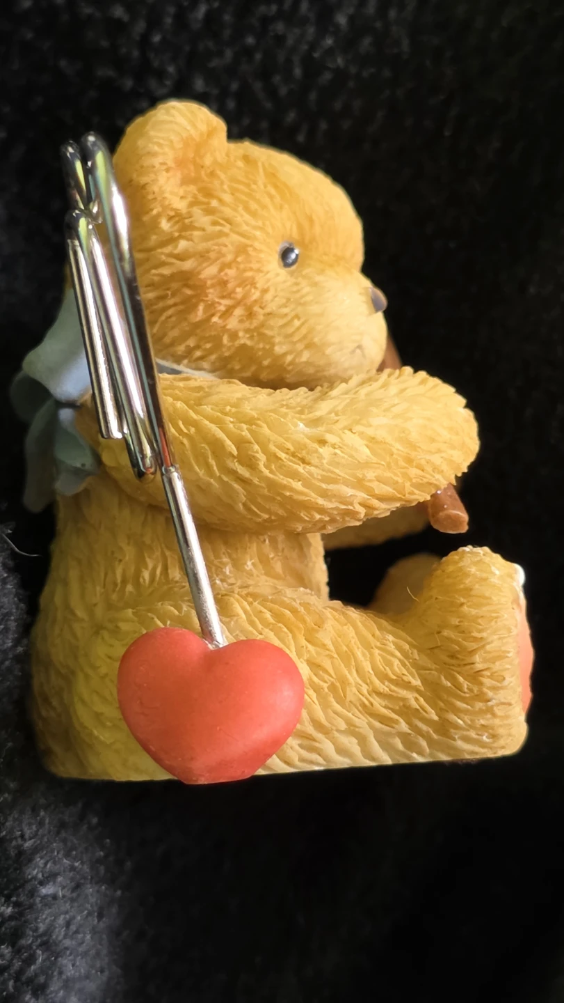 Cherished Teddy Bear Figurine with Heart with clip for note - photo 5