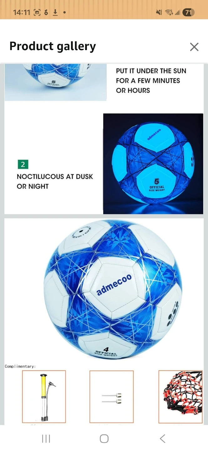 NEW, Amazing Glowing Soccer Ball, Football Standard Size 4 - photo 3