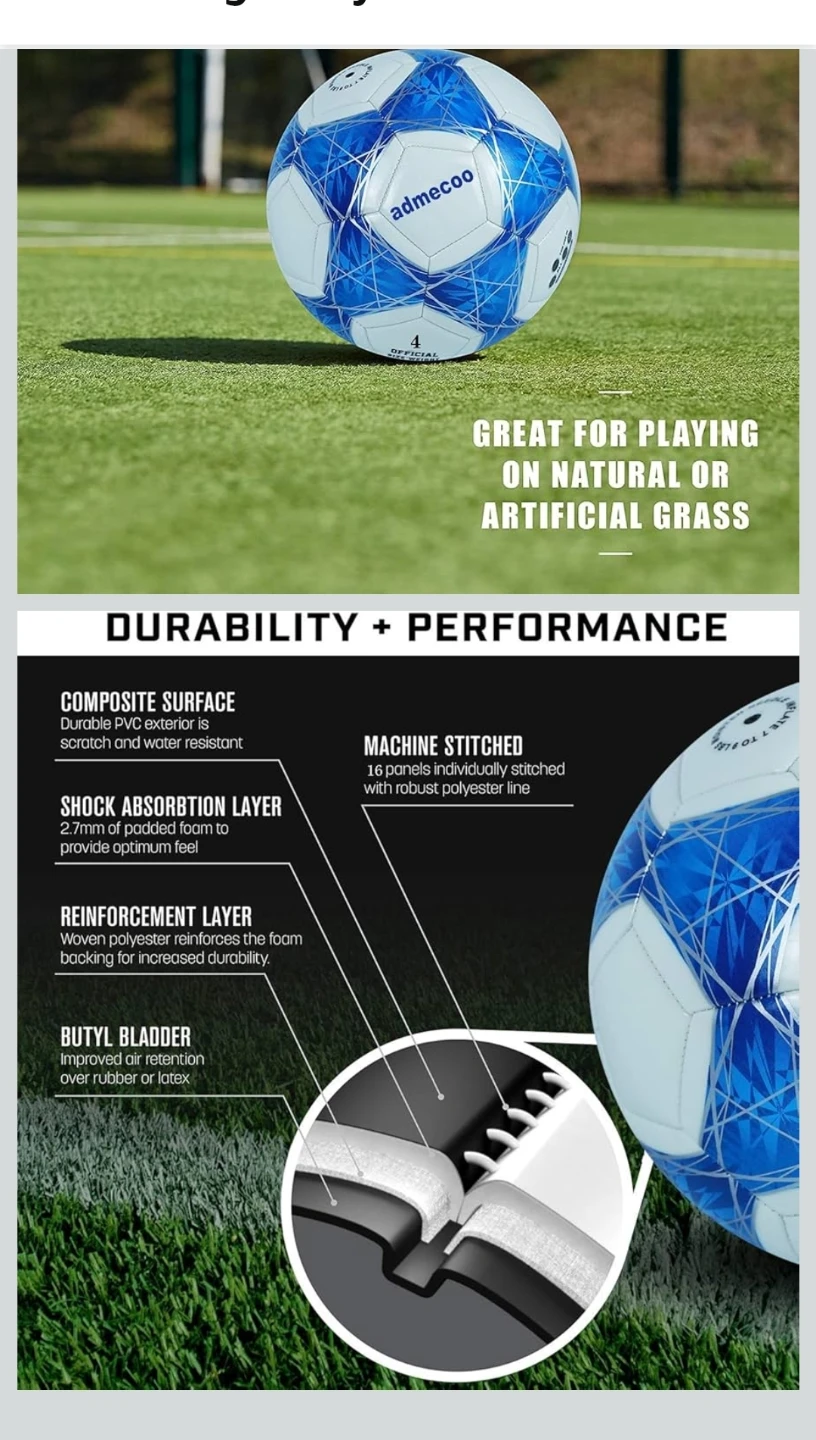 NEW, Amazing Glowing Soccer Ball, Football Standard Size 4 - photo 4