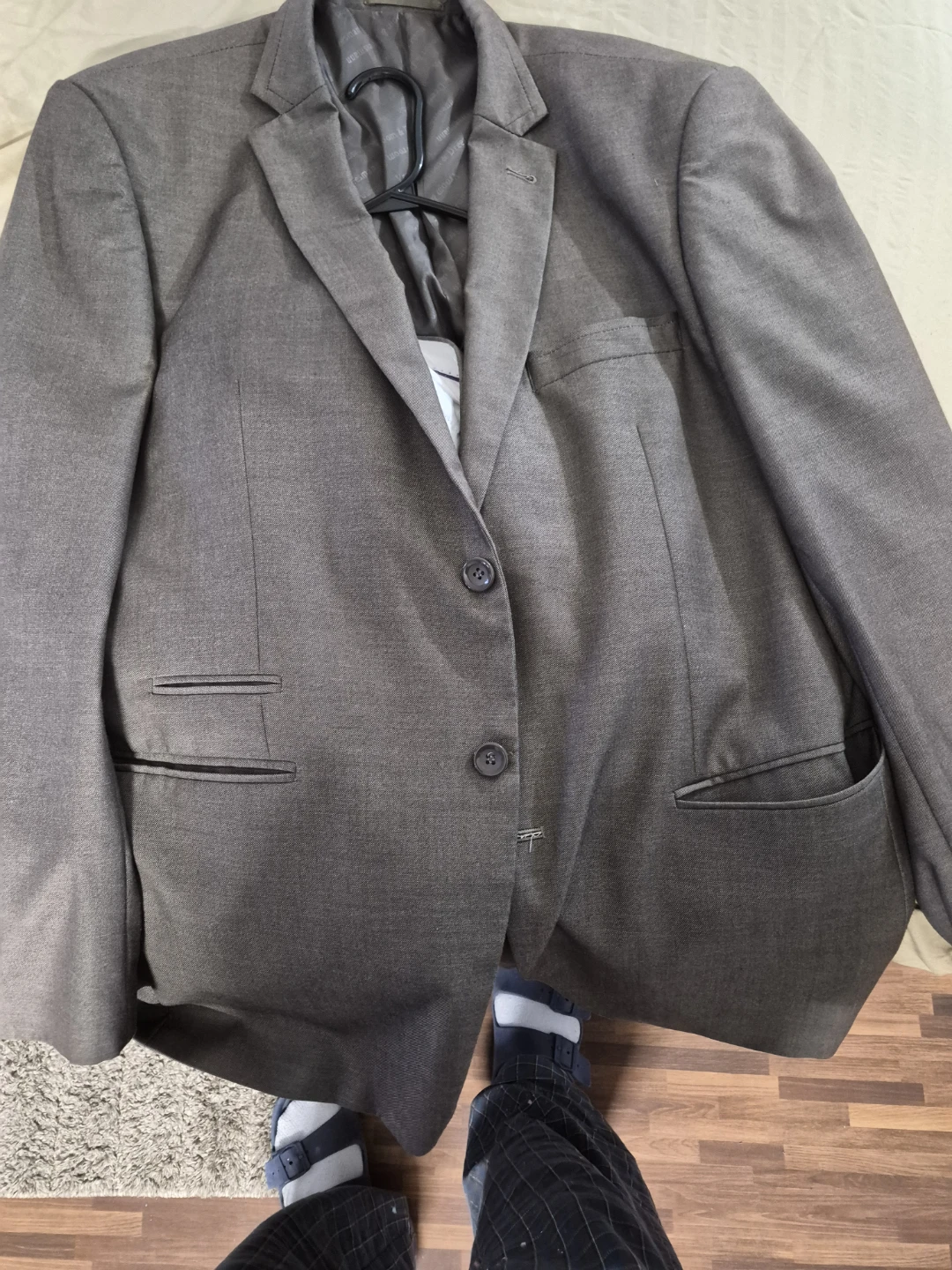 Vroom & Dreesmann Men's Grey Suit Jacket Size 44 - photo 3