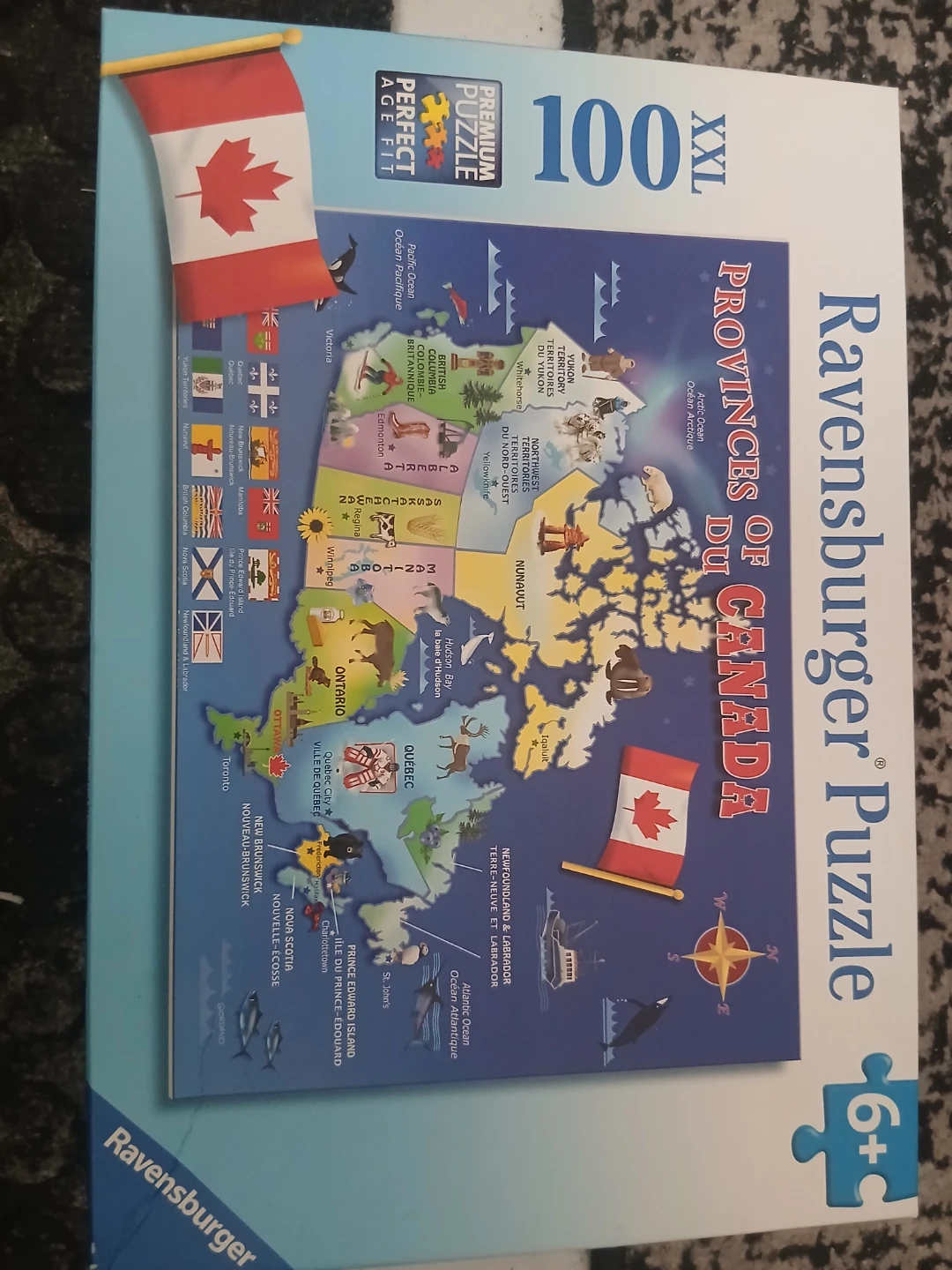 Ravensburger Puzzle Provinces of Canada 100 XXL Pieces