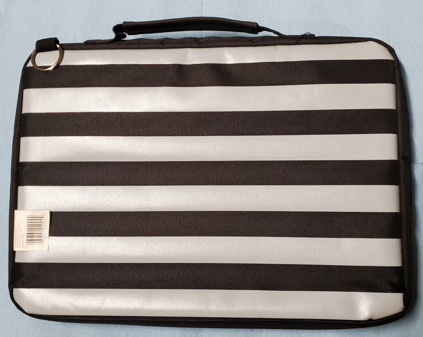Buffalo Black and White Striped Zippered Portfolio Case - photo 2