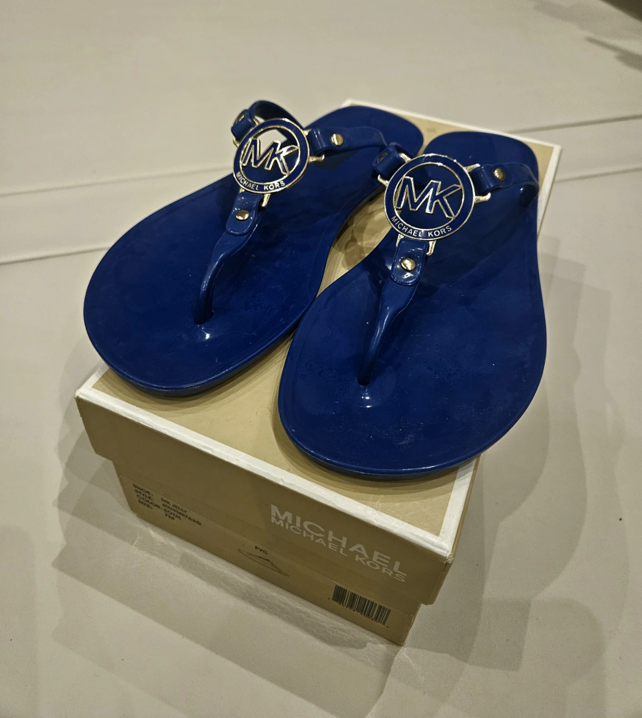 Michael Kors MK Jelly Sandals Royal Blue Size 7M - photo 2