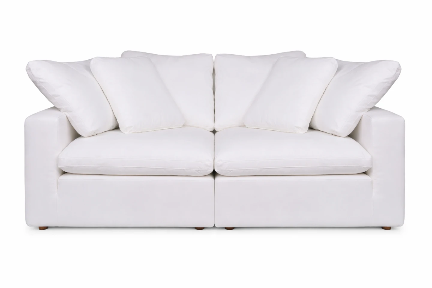 Moe's Clay Modular White Upholstered Modular Sofa with Chaise