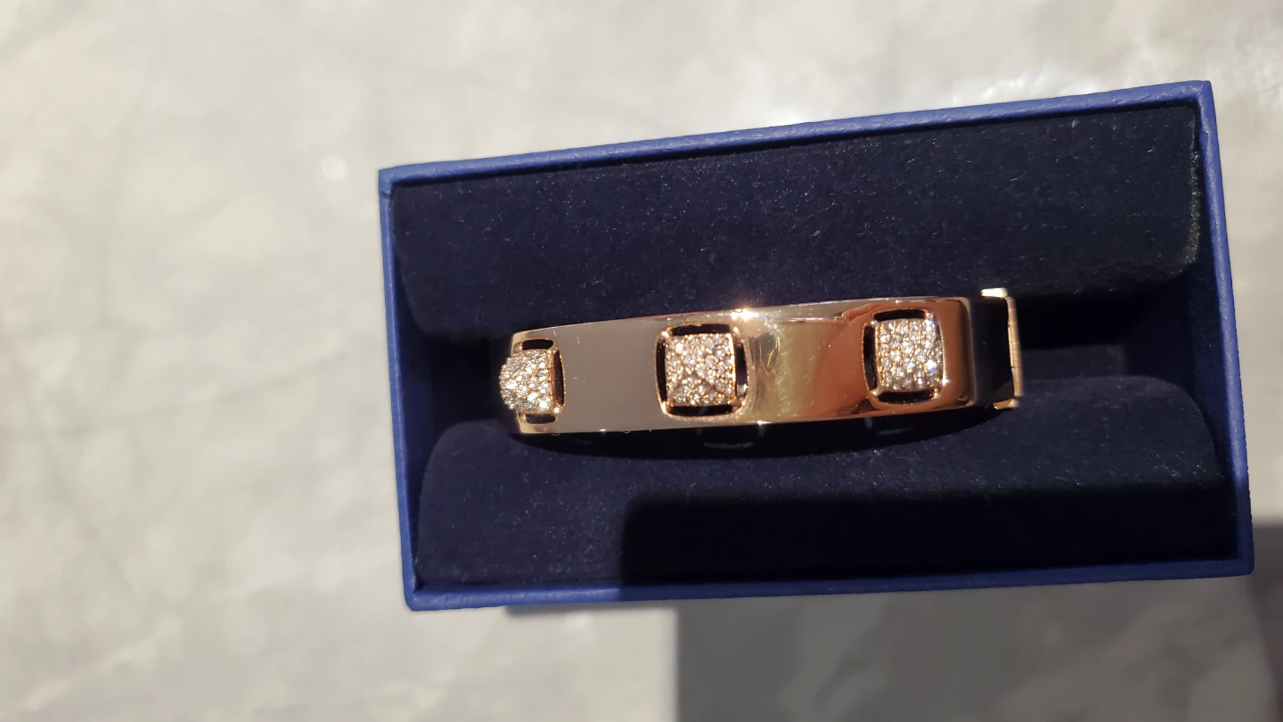 Swarovski Rose Gold Tone Bangle Bracelet with Crystals - photo 2