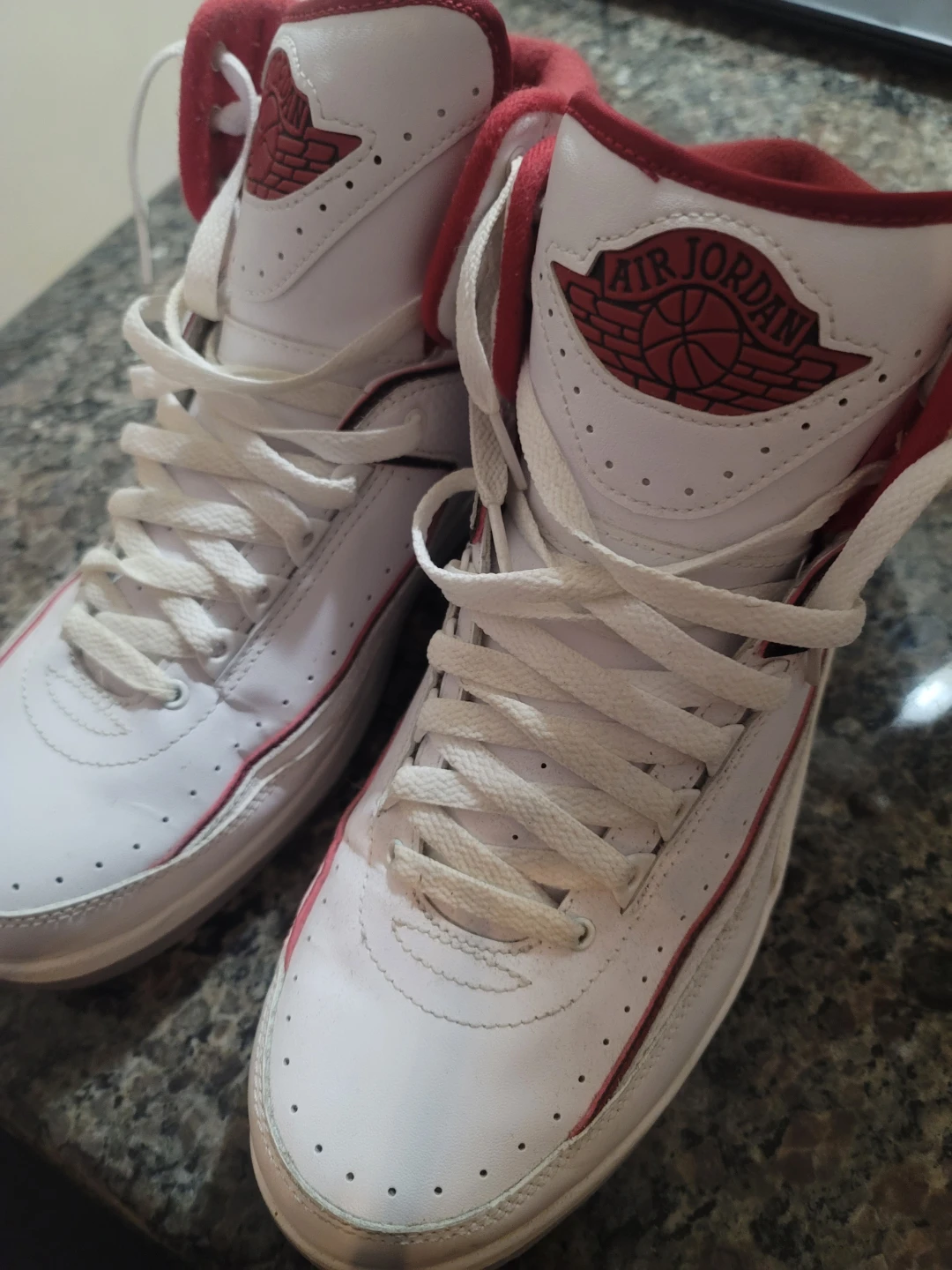 Air Jordan II White Red Basketball Shoes - photo 3