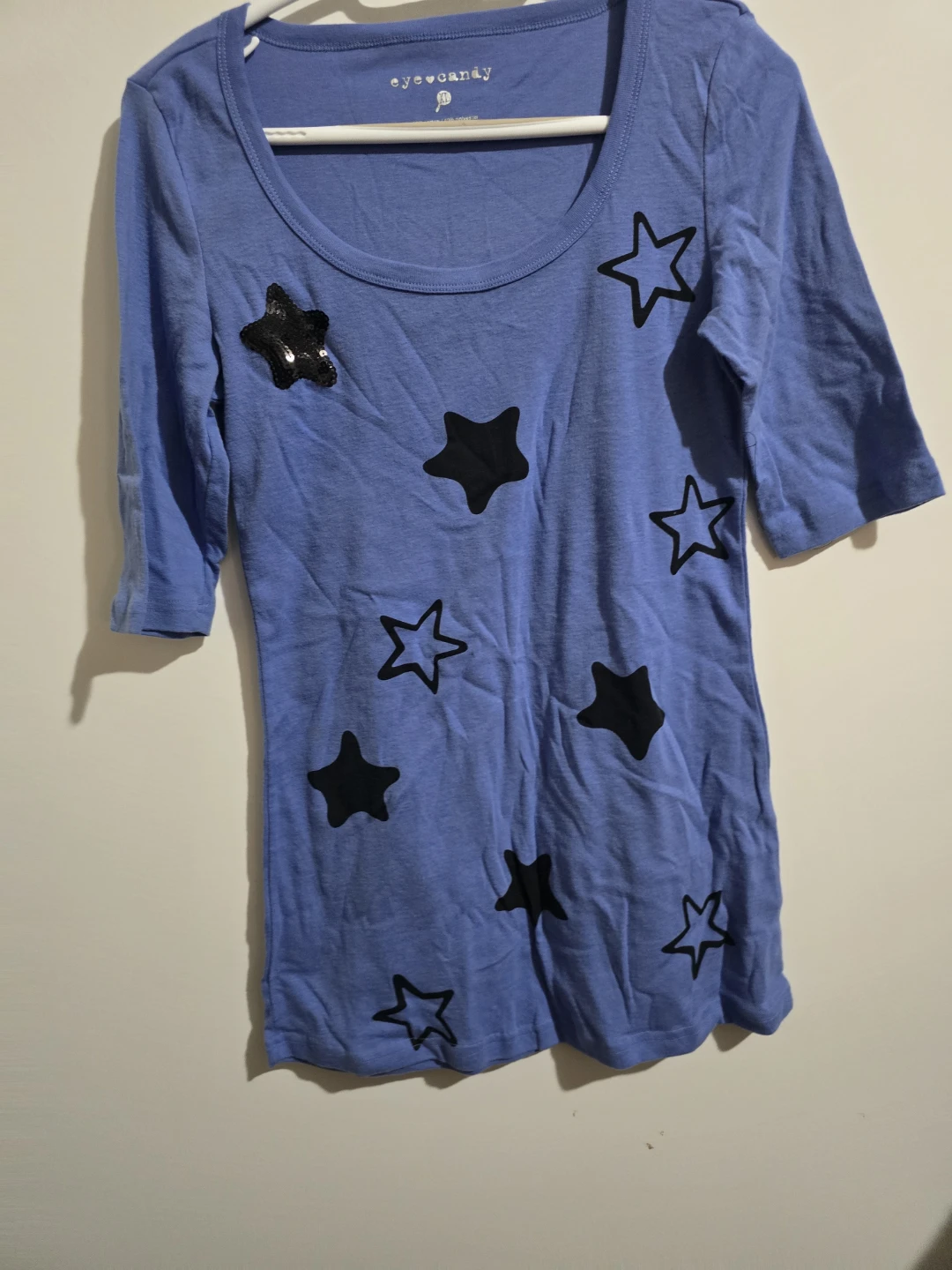 EyeCandy Blue Star Print T-Shirt XL - photo 3
