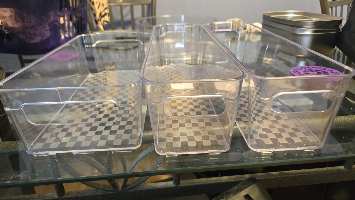 Clear Plastic fridge organizers with Lazy Susan Base