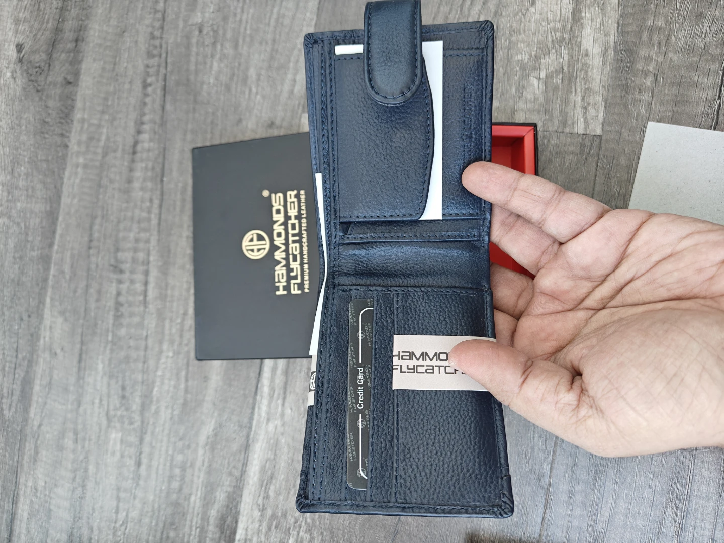 Hammonds Flycatcher Navy Blue Leather RFID Protected Wallet
