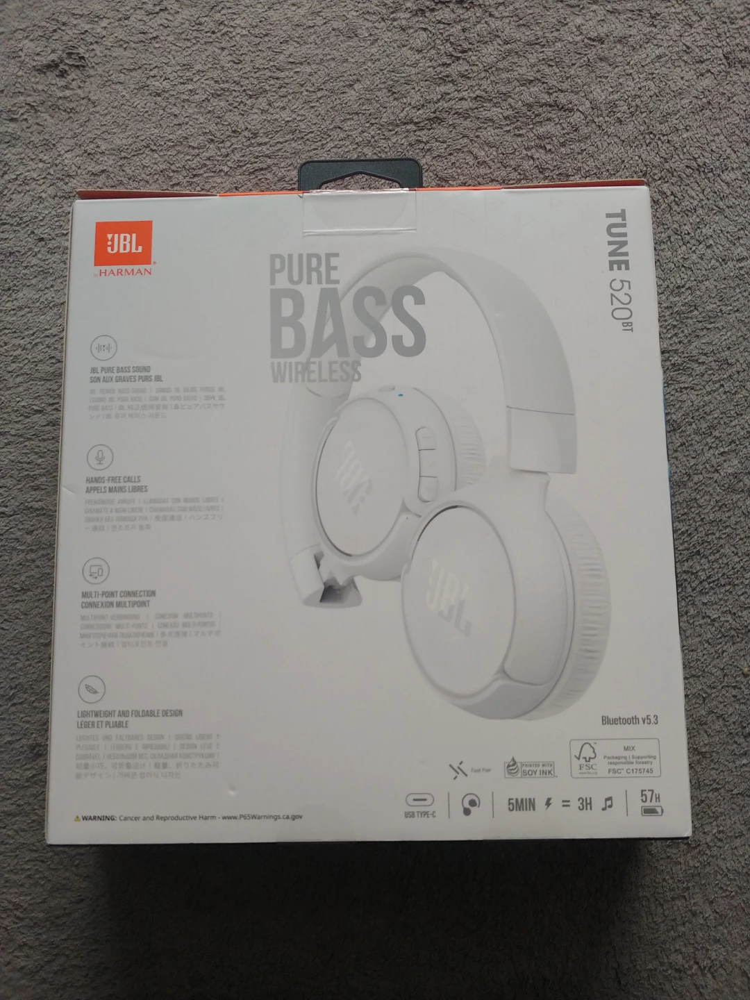 JBL Tune 520BT Wireless Headphones - White - photo 2
