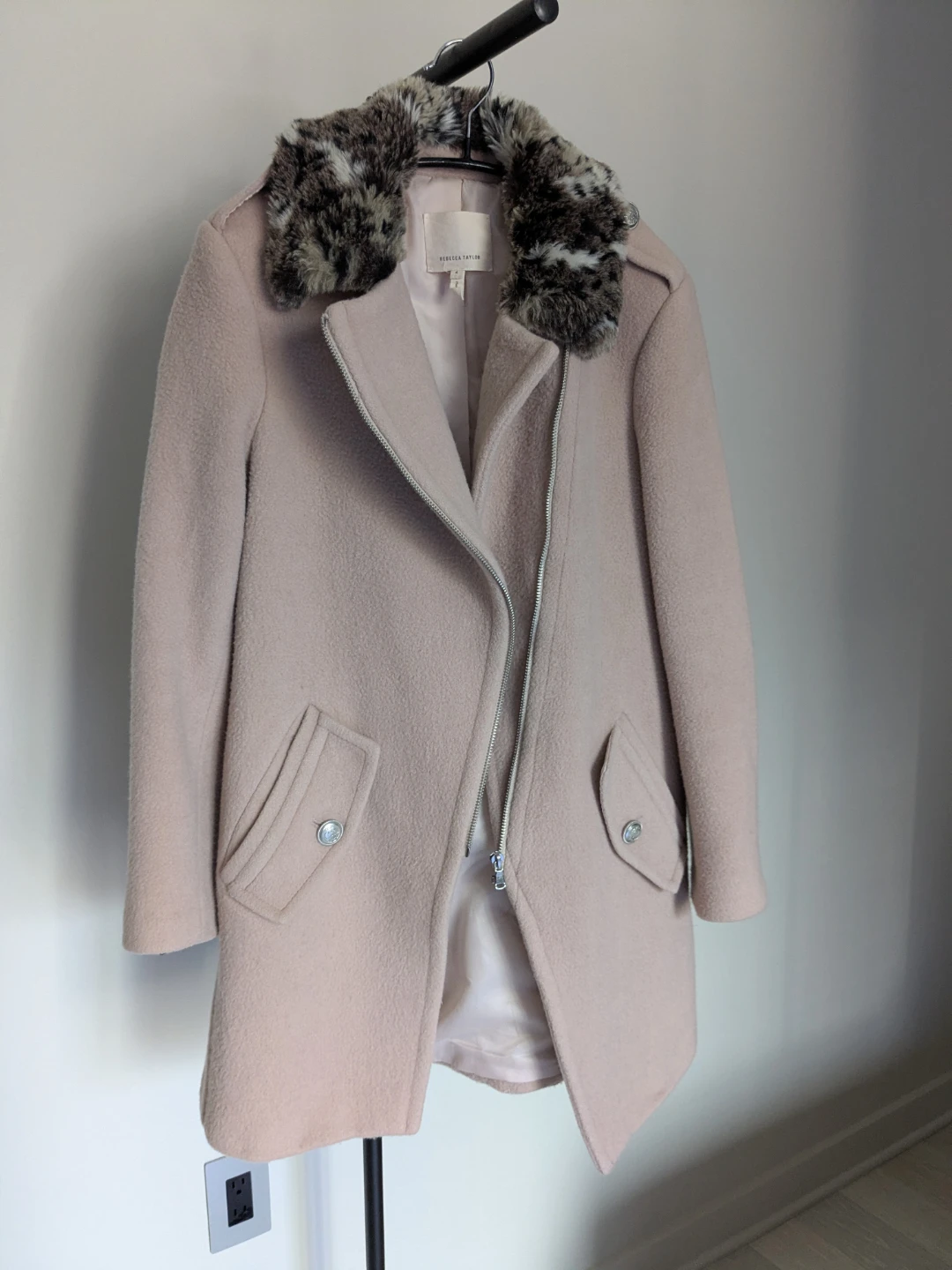 Rebecca Taylor Pink Wool Blend Coat - Size 4 - photo 4
