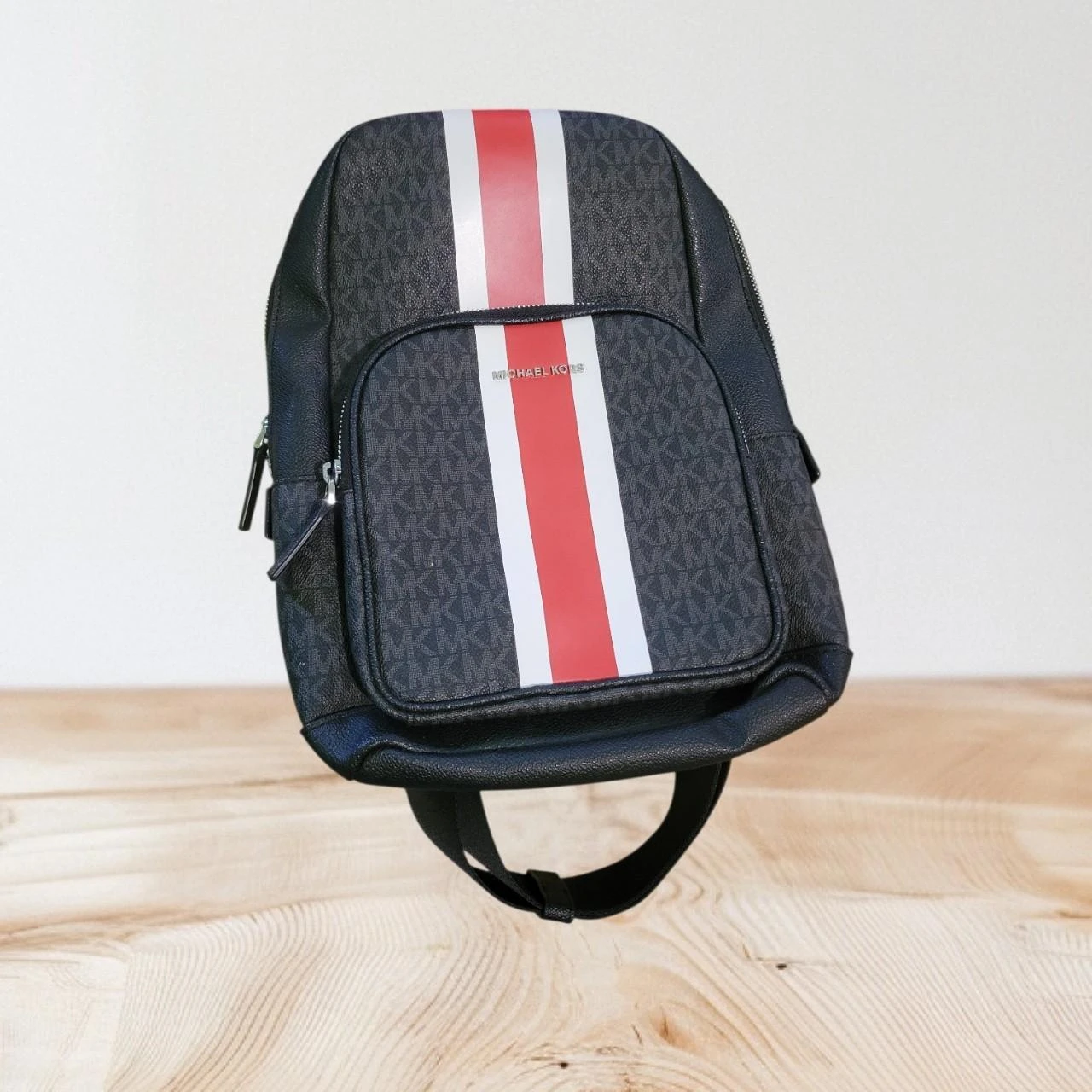Michael Kors Backpack Black Signature Stripe