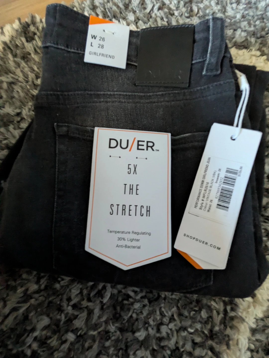 DUER Girlfriend Jeans - Black W26 L28 - photo 3