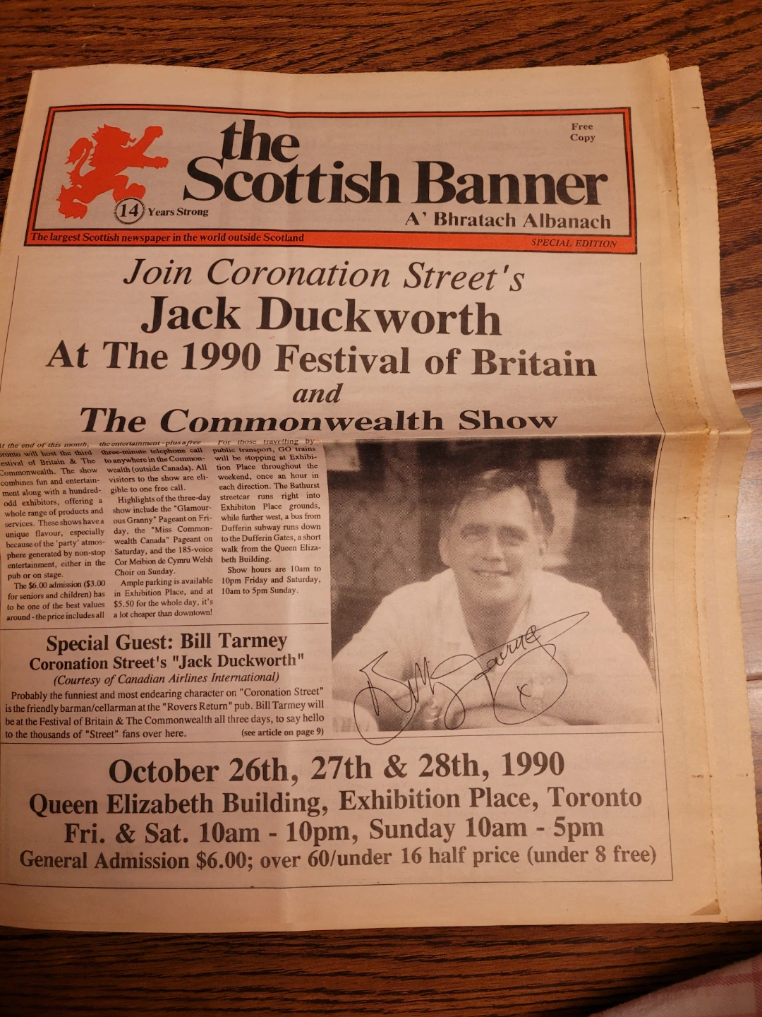 Signed Coronation Street Jack Duckworth Clipping
