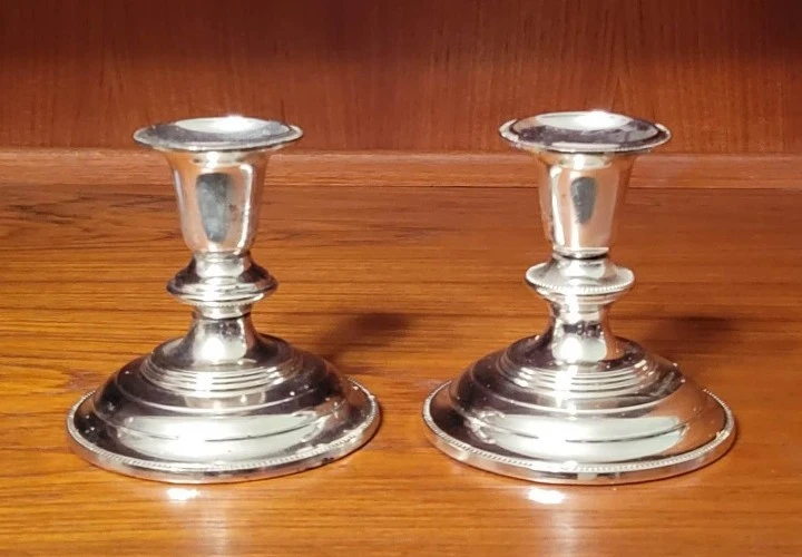 Vintage EP Zinc Silver Plated Candle Holders!