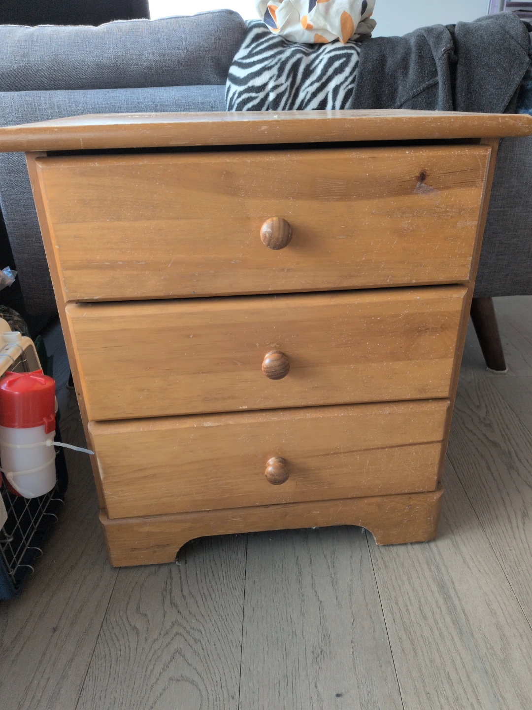 Wooden 3-Drawer Nightstand