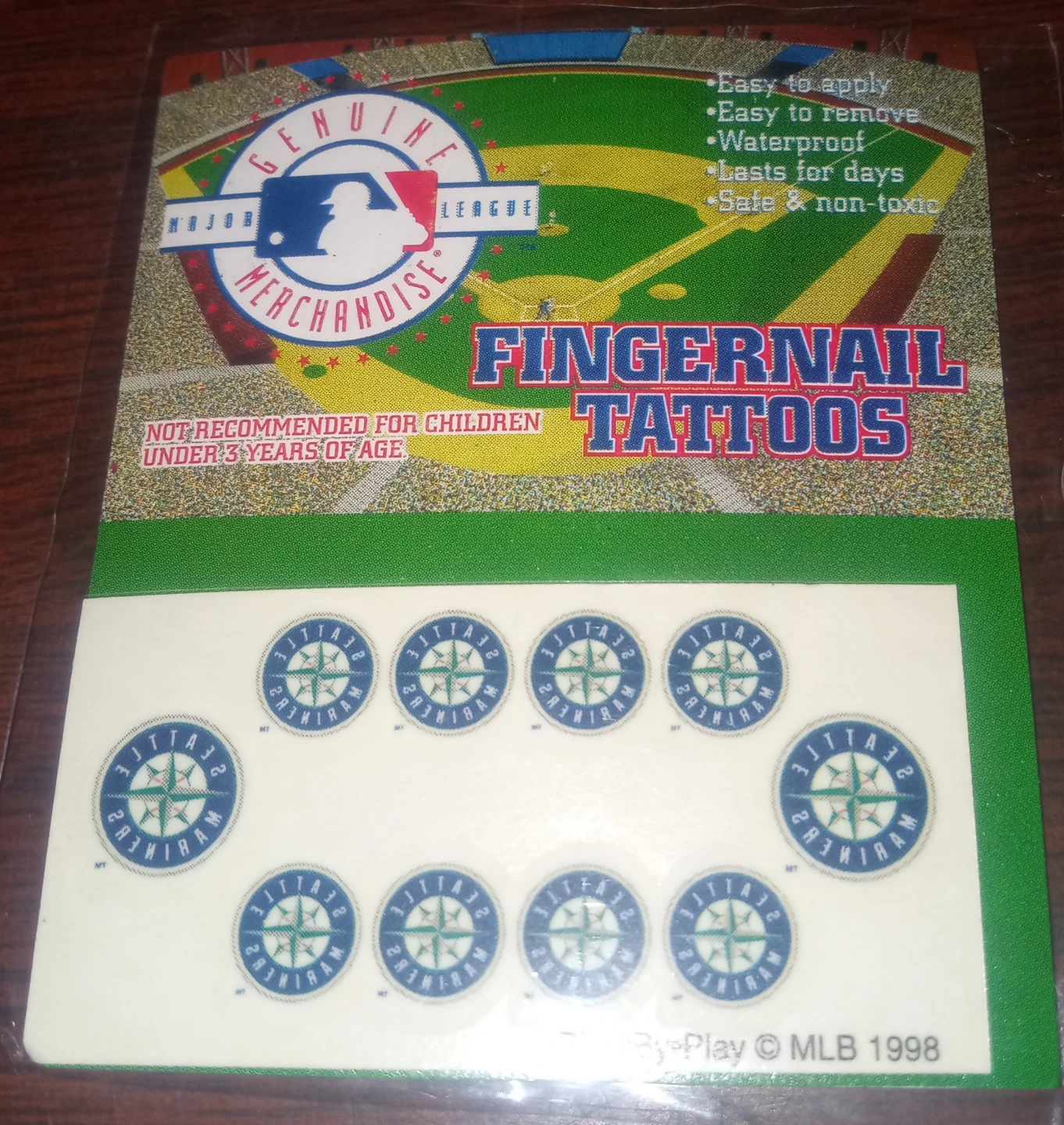 Seattle Mariners MLB Fingernail Tattoos - Genuine Merchandise