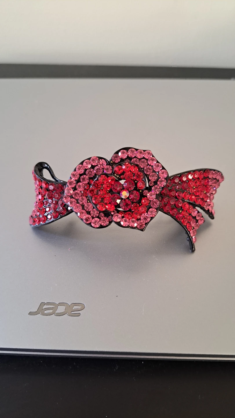 Sparkly Rose Hair Clip