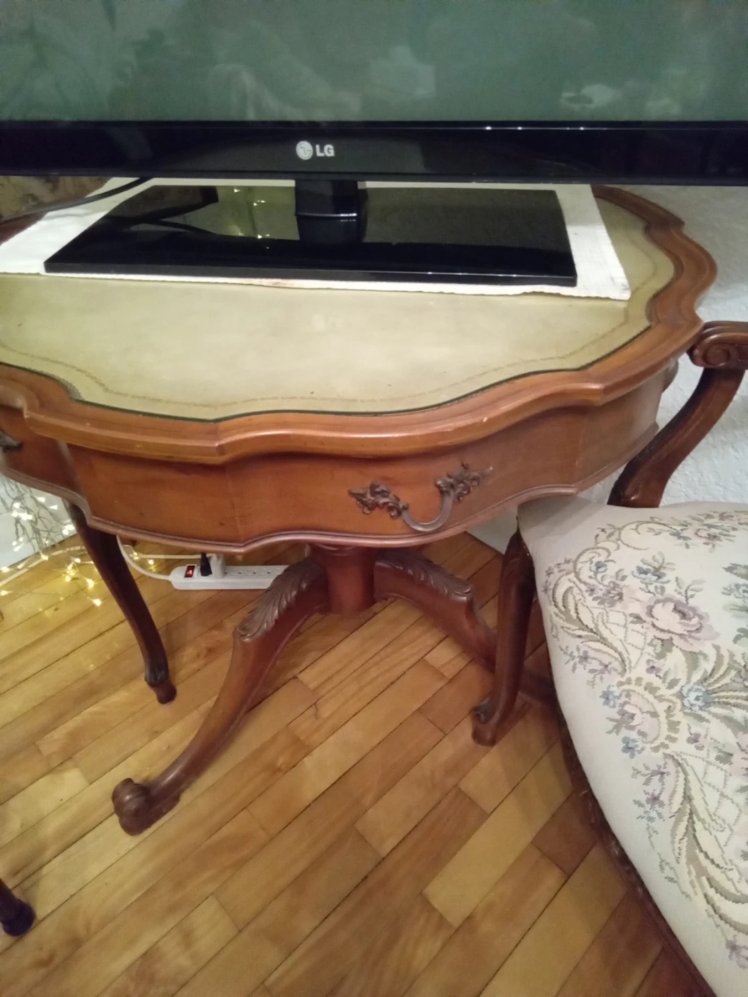 Vintage Upholstered Armchairs and table
