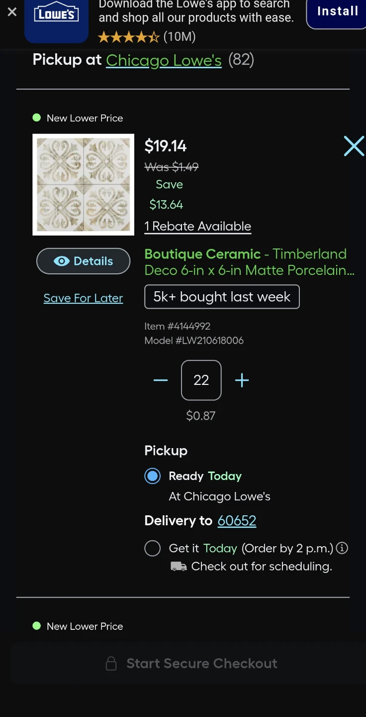 Boutique Ceramic Timberland Deco 6"x6" Floor and Wall Tile - photo 4